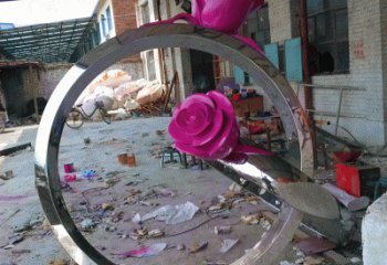 指環雕塑廠家 歐式步行街標識雕塑 大型戒指環雕塑效果圖