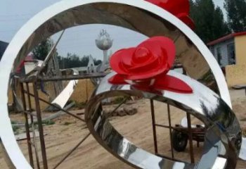 選定鑄造指環(huán)雕塑 中式村口戒指環(huán)雕塑 標(biāo)識(shí)雕塑實(shí)景圖