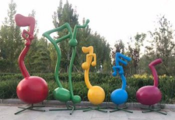 預(yù)定大型商場(chǎng)音符雕塑 仿真景觀擺件 鏡面雕塑