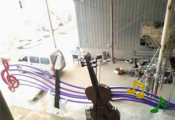 選定商業(yè)街音符雕塑 烤漆擺件 彩繪雕塑