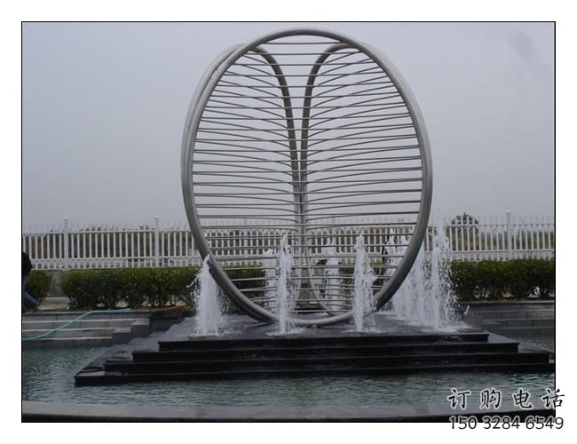 噴泉圓環雕塑，水景藝術結構，旱地水景噴泉雕塑