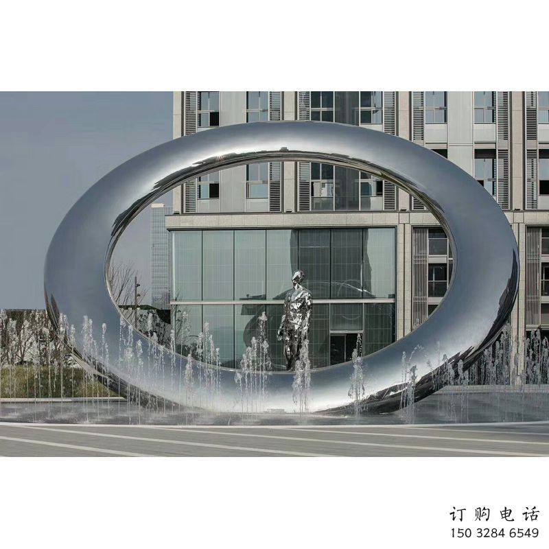 小區圓環雕塑，水簾噴泉雕塑，水景藝術效果
