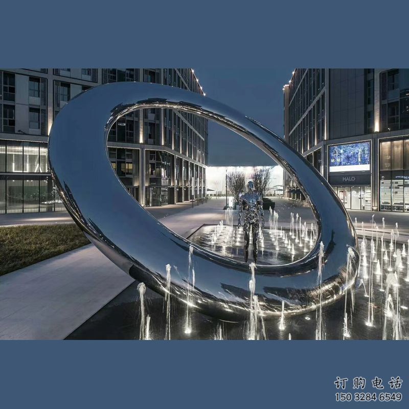 圓環雕塑，水景景觀雕塑，噴水噴泉雕塑元素