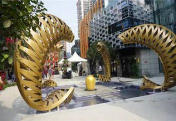 鏤空魚噴泉雕塑，噴水形式設(shè)計(jì)，地面旱泉雕塑小品