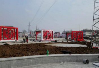 操場福字雕塑，鏤空景觀雕塑，噴砂制造