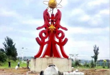 古文字雕塑服務(wù)商，景觀雕塑，不銹鋼古文字雕塑廠家