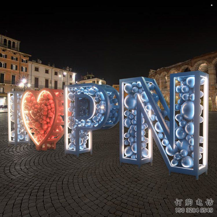 文化Love雕塑廠家，景區(qū)雕塑，城市不銹鋼Love雕塑提供