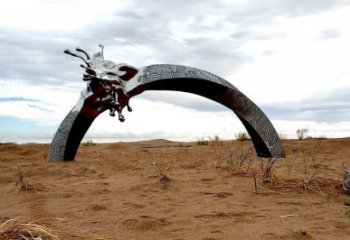 彩虹拱門雕塑，地標(biāo)景觀雕塑，不銹鋼彩虹拱門雕塑