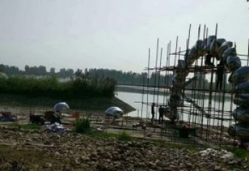 鵝卵石大門雕塑，公園美陳雕塑，不銹鋼鏡面拱門雕塑