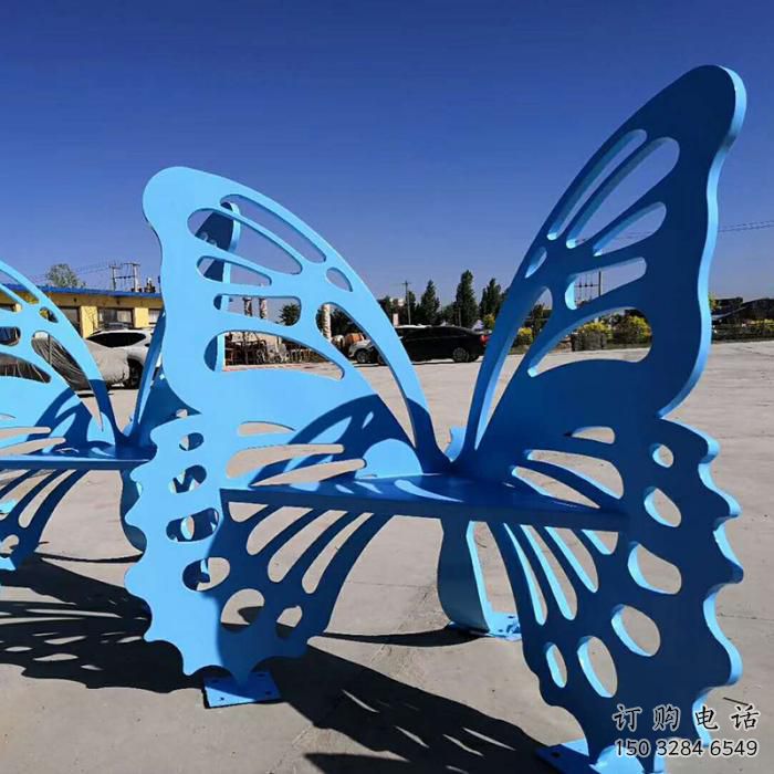 立體蝴蝶坐凳雕塑，美陳景觀擺件