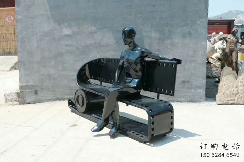烤漆膠卷坐凳雕塑