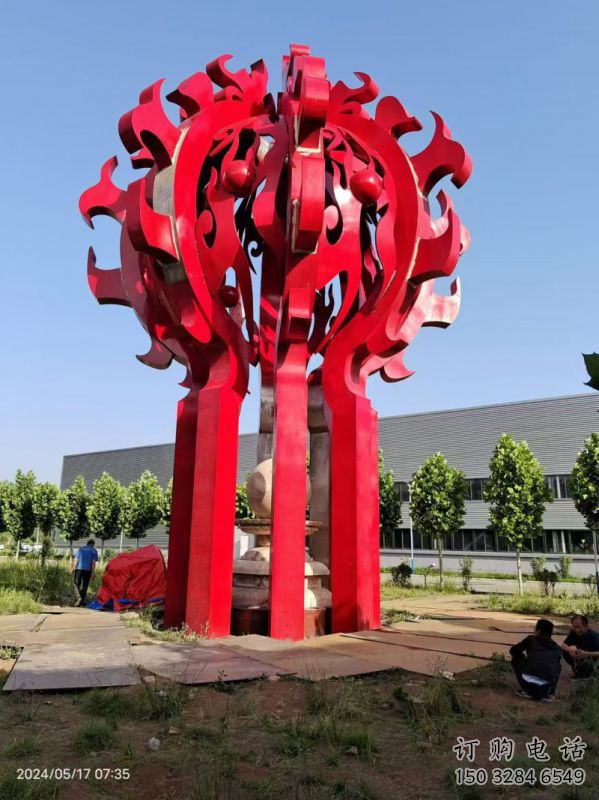 火球雕塑，精神堡壘火球雕塑落地展示