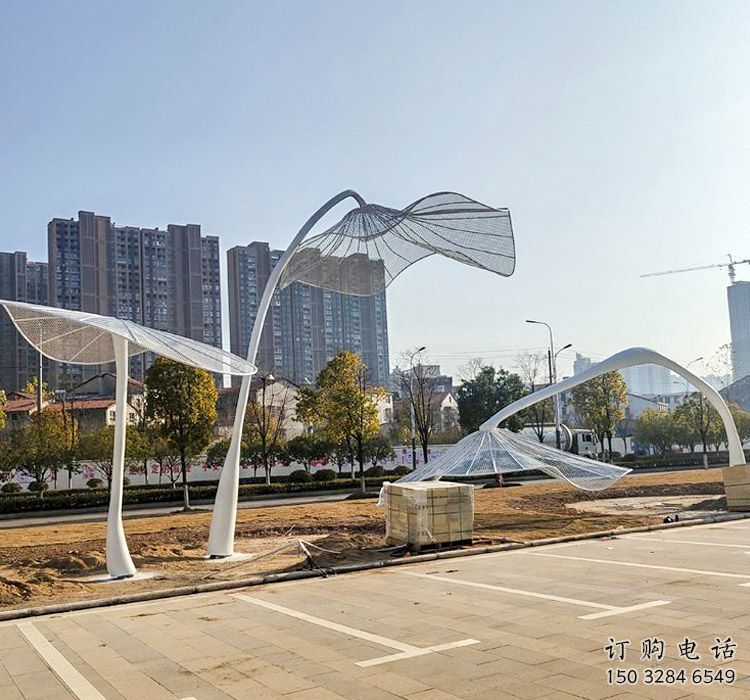 花型廊架雕塑，不銹鋼景觀廊架雕塑小品