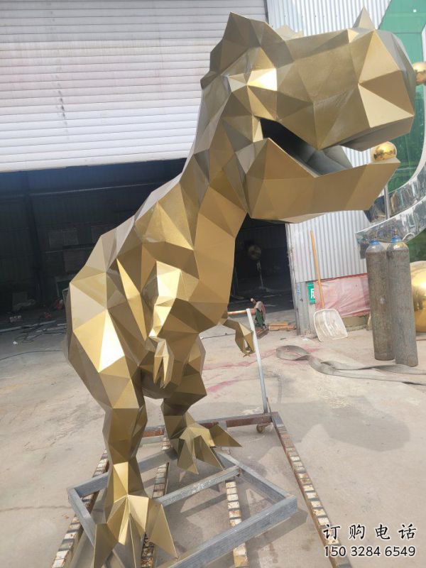 景觀恐龍雕塑承接，城市裝飾，大型幾何恐龍雕塑公司