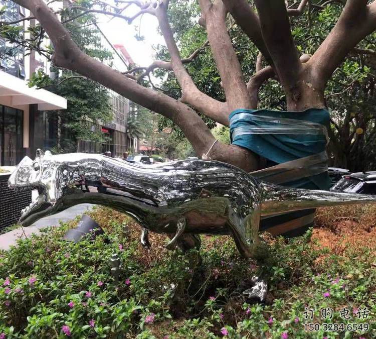 恐龍雕塑供需，圓雕系列，鏡面恐龍雕塑制造商