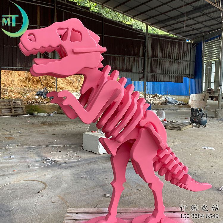 抽象恐龍雕塑提供，多彩藝術(shù)，中式恐龍骨架雕塑通用