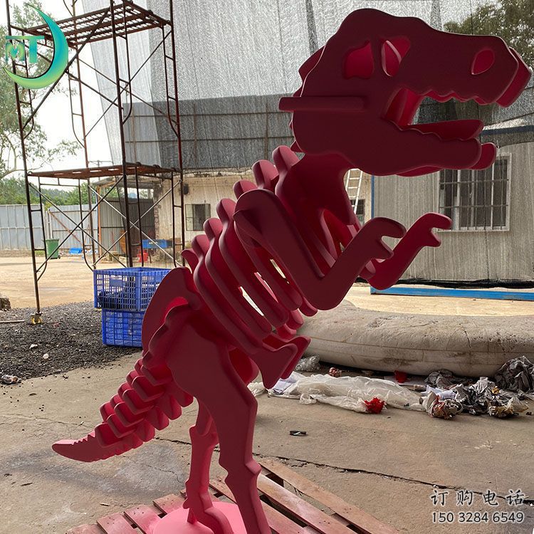 大型恐龍雕塑常用，戶外擺放，恐龍骨架雕塑展示