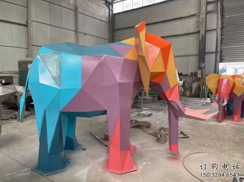 園林大象雕塑標(biāo)準(zhǔn)，彩鋼制作，景觀烤漆大象雕塑優(yōu)價(jià)