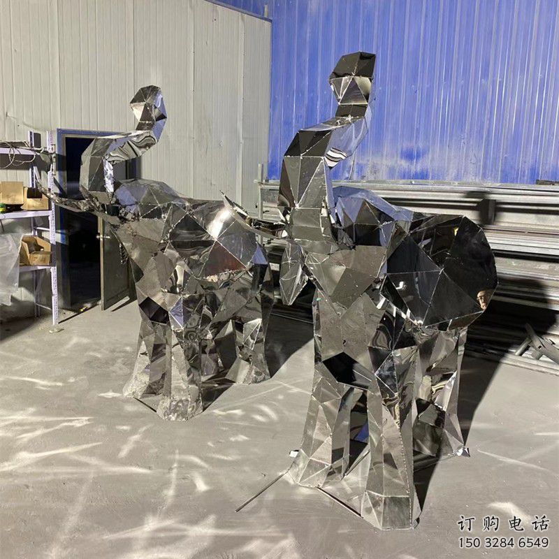 大象雕塑異型優(yōu)選，城市裝飾，展示鏡面大象雕塑定做