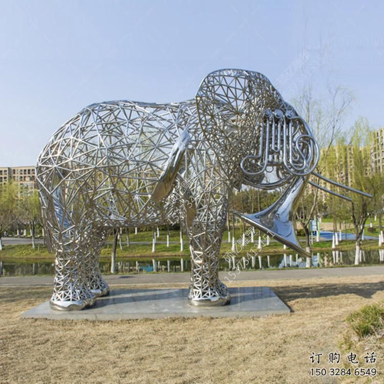 大象雕塑承接，動物鏤空雕塑，鏤空大象雕塑定制