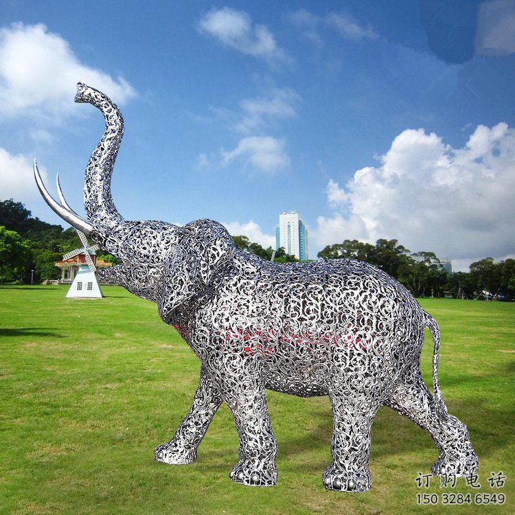 景觀大象雕塑選定，園林裝飾，大型鏤空大象雕塑公司