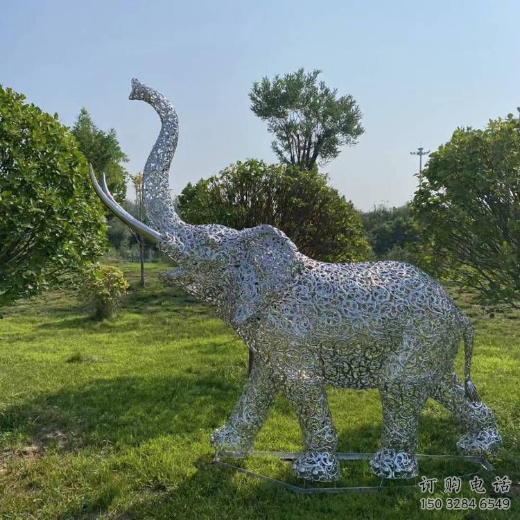 制造大象雕塑廠家，美陳組合，鏤空大象雕塑制作