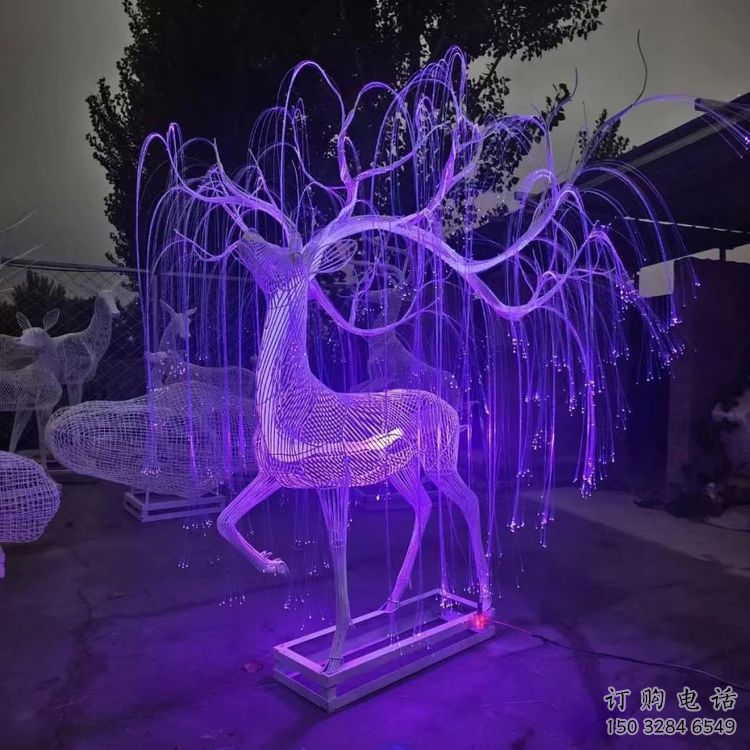 梅花鹿雕塑優(yōu)選，陸地擺件，燈光藝術(shù)梅花鹿雕塑供應(yīng)