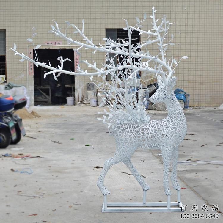 花園梅花鹿雕塑批發，標識雕塑，展示鏤空梅花鹿雕塑