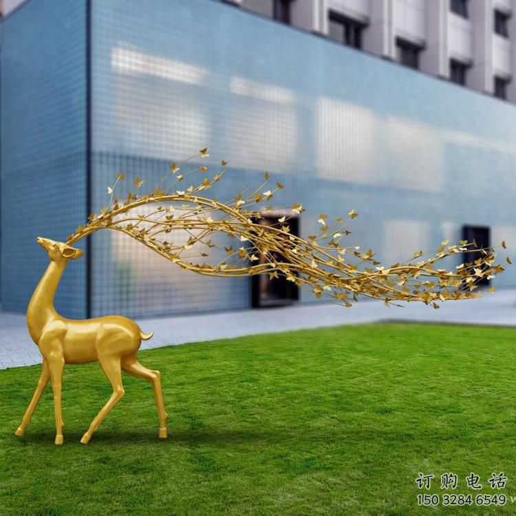 景觀梅花鹿雕塑供求，金屬構(gòu)件，仿真梅花鹿雕塑觀賞型