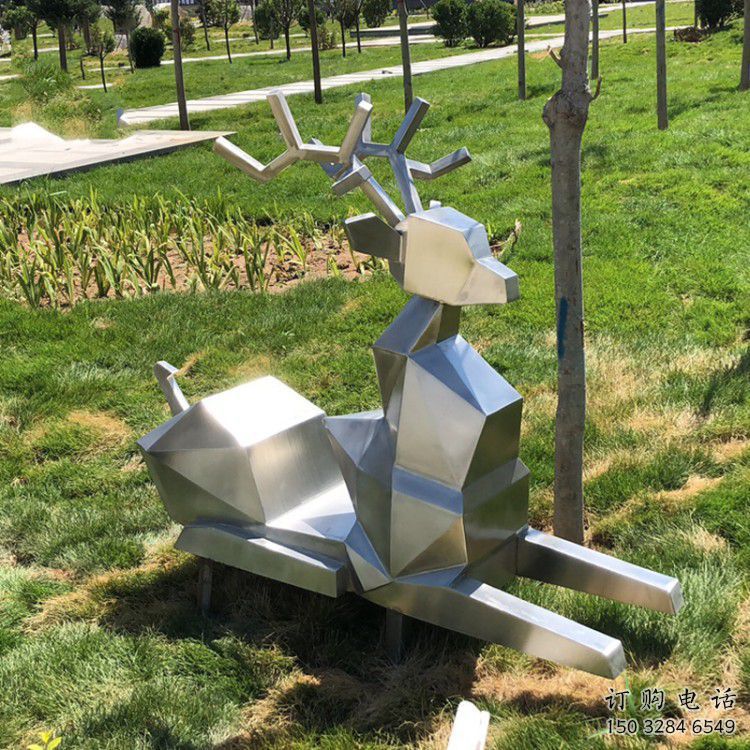 戶外小鹿雕塑通用，切面藝術(shù)，幾何切面小鹿雕塑供應(yīng)