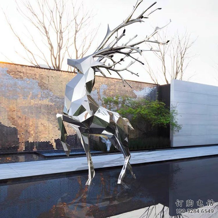 商場小鹿雕塑常用，公園小品，切面小鹿雕塑生產商