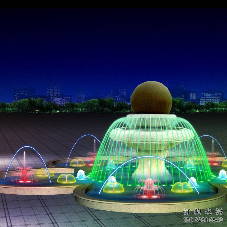 移動式噴泉水簾雕塑