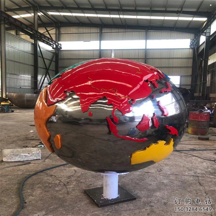 地球雕塑定制，街頭雕塑，不銹鋼地球雕塑制作廠(chǎng)家