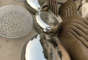 廣場坐凳雕塑，抽象景觀雕塑，鏡面效果