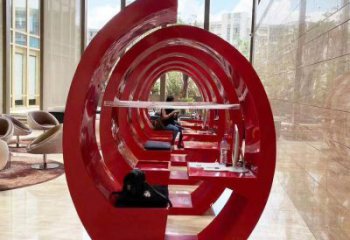 不銹鋼螺旋膠卷坐凳雕塑制作