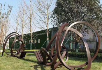 幾何藝術造型坐凳雕塑生產制作