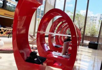 膠卷坐凳雕塑，螺旋藝術形態，螺旋坐凳雕塑制作