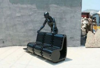 歐式膠卷坐凳雕塑