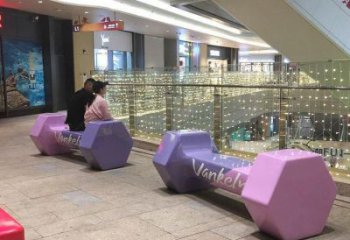 坐凳雕塑,休憩景觀小品,啞鈴坐凳雕塑廠家