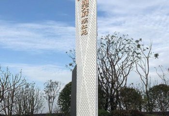 鏤空工藝導向牌雕塑，不銹鋼鏤空工藝制作