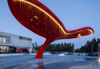 不銹鋼鯨魚(yú)造型廊架雕塑-發(fā)光藝術(shù)設(shè)計(jì)