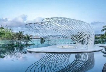 不銹鋼隧道藝術構件廊架雕塑