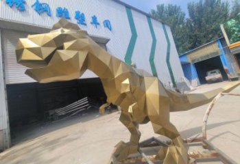 抽象恐龍雕塑供應，花園小品，幾何恐龍雕塑制作廠家