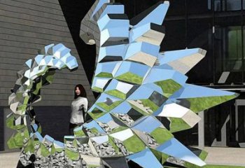 制造恐龍雕塑定價，地標擺件，鏡面恐龍雕塑廠家