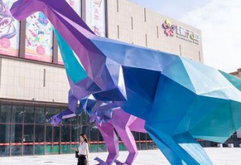 廣場恐龍雕塑訂做，城市雕塑，景觀烤漆恐龍雕塑工程