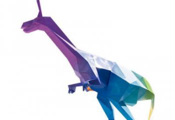 幾何恐龍雕塑精品，白鋼構件，別墅烤漆恐龍雕塑生產