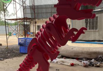 大型恐龍雕塑常用，戶外擺放，恐龍骨架雕塑展示