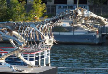 恐龍雕塑觀賞型，公園小品，景觀恐龍骨架雕塑常用