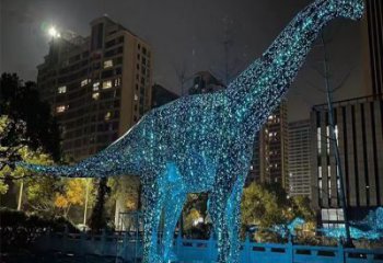 鏤空恐龍雕塑供需，標識雕塑，燈光恐龍雕塑制造商