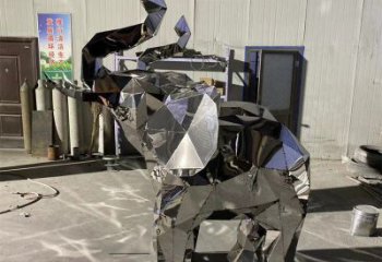 金屬大象鑄造觀賞型，露天雕塑，鏡面大象雕塑訂做